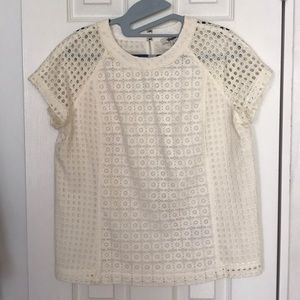 Never worn Madewell off-white top eyelet design